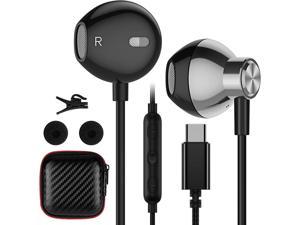 USB C Headphones, Galaxy S21 Ultra Earbuds Wired Earphone for Android Semi In Ear USB Type C Headphone Hifi Stereo USB C Earphones for Samsung Galaxy S21 Ultra S20 FE Note 20 OnePlus 9 Pro Grey