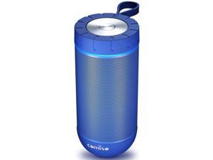 COMISO Waterproof Bluetooth Speakers Outdoor Wireless Portable Speaker with 24 Hours Playtime Superior Sound for Camping Beach Sports Pool Party Shower (Blue)