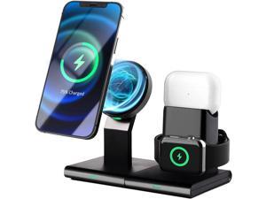 Magnetic Wireless Charger 3 in 1 Charging Station Dock Only for iPhone 13 Pro Max/13 Pro/13/13 Mini/12 Pro Max/12 Qi Fast Charging Stand Dock for Airpods Pro/2/1 iWatch 6/SE/5/4/3/2/1