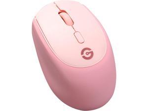 GETTTECH Rubber Ergonomic 2.4G Wireless Silicone Gel Optical Mouse, Soft Grip Stress Relief, Compact Mini Portable Mobile Comfort for Office Travel PC Laptop, 800/1200/1600dpi, 3M Clicks, USB, Pink