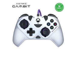 Victrix Gambit Worlds Fastest Licensed Xbox Controller Elite Esports Design with Swappable Pro Thumbsticks Custom Paddles Swappable White  Purple Faceplate for Xbox One Series XS PC