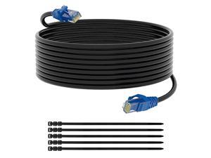 50'Ft Cat5e Gel Outdoor Direct Burial Flood Cable Waterproof Network Ethernet 