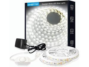 White LED Strip Light 40ft Dimmable Bright Rope Light 6500K 12V Light Strips 720 LEDs 2835 Tape Lights for Bedroom Kitchen Mirror Home Decoration