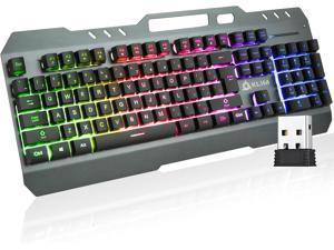 Lightning Wireless Keyboard US + Metal Frame and Durable Keys + Semi-Mechanical Keyboard for PC