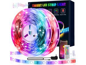 133ft Led Lights for Bedroom KIKO 40m Led Lights Color Changing Rope Lights SMD 5050 Flexible RGB Light Strips with Bluetooth Controller Sync to Music Apply for TV Cabinet Party Decoration