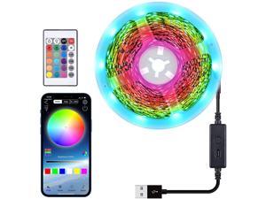 LED Strip Lights 10FT RGB TV Backlight for 50-55ch TV PC Changing Color with Remote and App 28 Scene Modes Music Sync Timing Function Also DIY Colors TV LED