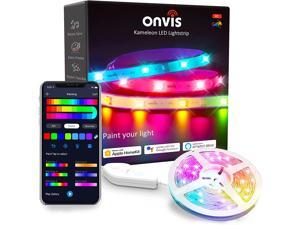 Onvis LED Strip Lights RGBIC 6.6ft Smart LED Light Strip Works with Apple HomeKit Siri 2.4G WiFi Wireless Individually Addressable Music Sync No Hub Required iOS Only