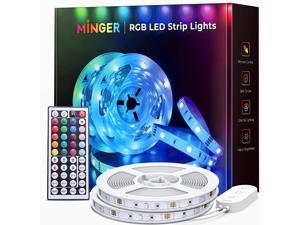 32.8ft LED Strip Lights with Remote RGB Color Changing LED Light Strips for Home Decoration Bedroom Living Room Kitchen Party Bar with 5050 LED Lights DIY Mode (2x16.4ft)