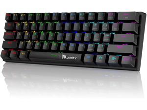 Pauroty 60% Wireless Bluetooth Mechanical Keyboard, Rechargeable RGB Backlit Bluetooth Gaming