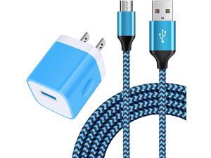 Android Charger Micro USB Android Charger Cable Single Port Wall Charger Block Phone Plug 6FT Charging Cord for Samsung Galaxy S7 S6 Edge/Active/S5 S4 S3 S2 Note 6 5 4 A10 J8 J3V J7V J7 J3 J6 J5 J2