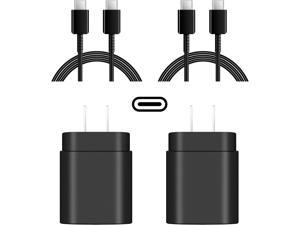 USB C Super Fast Wall Charger 2-Pack 25W USB-C Fast Charger and 2-Pack 6Ft Type C to Type C Cable for Samsung Galaxy S22/S22 Ultra/S22+/S21 Ultra/S21+/S21/S20 Ultra/Note 20 Ultra/Note 10+/Note 10