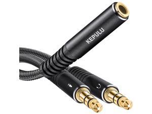 2M LinkinPerk 3.5mm 1/8 TRS Male to 2X 6.35mm 1/4 TS Male Mono Stereo Y-Cable Splitter Compatible for Home Stereo Systems,Laptop,Amplifier,Mixer Audio Recorder，MP3,etc 6.6ft 