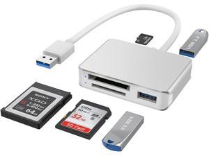 SD Card Reader 7 in 1 Multi USB3.0 Card Reader for SD/TF/CF/Micro SD/XD/MS  Memory Card Reader/Writer/Hub for SD SDXC SDHC CF CFI TF Micro SD Micro  SDXC MS MMC XD UHS-I Card