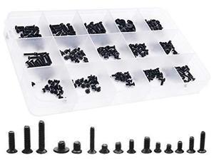 QTEATAK 300Pcs Black Laptop Notebook Computer Replacement Screws Kit for Lenovo Toshiba Gateway Samsung HP IBM Dell Sony Acer Asus SSD Hard Disk SATA