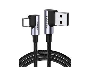 UGREEN USB C Cable 90 Degree Type C Cable 18W Fast Charging USB A to USB C Cable Right Angle Compatible with iPad Mini 6Galaxy S21 S20 Note20 S21 Z Flip 3 Z Fold Pixel PS5 GoPro Hero 8 Switch 15ft