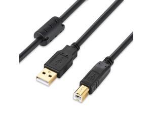 USB 2.0 Printer Cable 25 FT USB Printer Cable Type A Male to B Male Printer Scanner Cord for HP Canon Lexmark Epson Dell USB a to b Cable and More (Black 25ft)