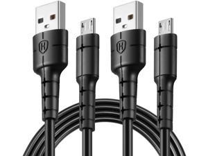 10Ft 2pack Micro USB Cable Long Phone Charging Cord Fast Charging Cable for Samsung Galaxy S7 S6 J7 Note 5 LG Kindle Xbox PS4 Tablets Moto E4 E5 E6 Android Smartphone Black