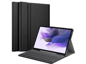 Keyboard Case for Samsung Galaxy Tab S8 Plus 2022/S7 FE 2021/S7 Plus 2020 12.4 inch with S Pen Holder Slim Stand Cover Detachable Wireless Bluetooth Keyboard Black