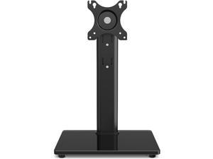 Single Computer Monitor Stand Free-Standing Desk Riser for 13-32 inch Screen with Height Adjustable Swivel Tilt Rotation Mount Hold up to 22 lbs