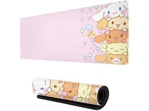 Kawaii Large Pink Mouse Pads with Design Novelty Anime Keyboard Pad Non-Slip Extended Full Desk Cute Keyboard Mat Waterproof XXL Gaming Mousepad for Girl Gift Notebook Office Pad Computer 15.7x31.5In