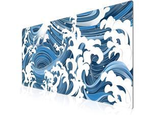 XXL Mouse Pad (35.1x15.5 inches) Full Desk Mouse Pad with Stitched Edges and Non-Slip Backing Laptop Keyboard Long Mouse Pad for Office Gaming and Home Desk Pad
