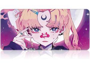 Japanese Anime Extended Gaming Mouse Pad Large Size Cute Kawaii Manga Desk Mat Art Rubber Waterproof Mousepad with Personalized Design for Laptop (Sailor Moon A 35.4x15.7)