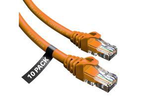 Cat6 Cable 2 ft (10-Pack) - Cat6 Ethernet Cable Cat 6 Ethernet Cable Cat6 Patch Cable Cat 6 Patch Cable Cat 6 Cable Network Cable Internet Cable - Orange 2 Feet