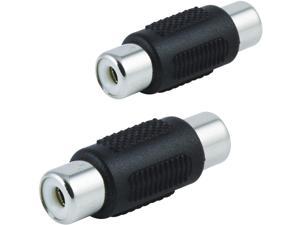 2-Pack RCA Coupler Adapter Female-to-Female Audio Video RCA Cable Connectors Composite Component Extender Barrel Connect Cables to Extend Length and Reach 33617