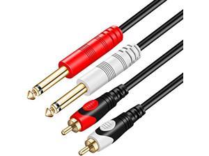 18 AWG Speaker Wire Pair with Dual RCA Male Plugs 6FT. 