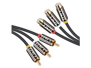 3 RCA Extension Cable RCA Cable Gold Plated Copper Shell Heavy Duty 3 RCA Male to 3 RCA Female Stereo Audio Video Extension Cable Composite Extension Video Cable DVD CD AV TV 3 Feet