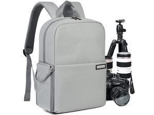Camera Backpack Side Access Camera Bag Detachable Insert Case fit 15.7 Laptop Waterproof DSLR Backpack with Tripod Straps Camera Bag for Canon Nikon Sony Cameras & Accessories(Grey-Small)