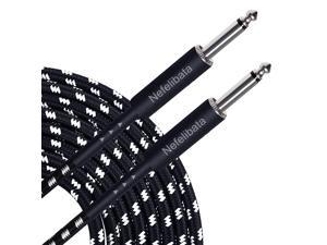 Guitar Audio Instrument Cable (16ft) - 1/4 Inch Straight to Straight Electric Instrument Cable Bass AMP Cord for Bass Guitar Electric Guitar and Pro Audio (Black)