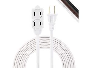 3-Outlet Power Strip 12 Ft Extension Cord 2 Prong 16 Gauge Twist-to-Close Safety Outlet Covers Indoor Rated Perfect for Home Office or Kitchen UL Listed White 51954