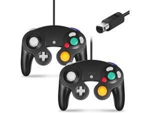 Gamecube Controller Classic Controller Gamepad Compatible with Nintendo Wii Upgraded - 2 Pack (Black|Black)