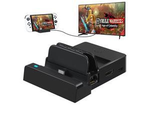 TV Dock Docking Station for Nintendo Switch OLED/Nintendo Switch with Extra Female Ethernet Port Foldable Portable Charging Stand Switch to HDMI Adapter 4K 1080P Replacement Charging Dock