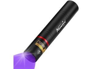 Alonefire SV16 5W Small UV Flashlight 365nm USB Rechargeable Portable Ultraviolet Black Light Mini Stain Minerals Money Pet Urine Detector with Power Outlet Built-in High-Capacity Battery