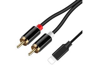 Lightning to RCA Cable for iPhone iPad, Stereo Y Splitter Audio Aux Cable Cord Adapter Compatible with iPhone 13/12/11/XS/XR/X/iPad for Car/Amplifier/Home Theater/Speaker and More(3.6ft)