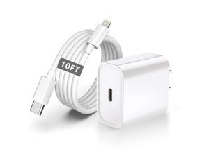 iPhone Fast charger USB Type C Fast Charging Block Power Delivery Apple Fast Charger Lightning Charger with 3.3ft Lightning Cable for iPhone 13 Pro Max Mini 12 Pro 11 XS X XR Apple MFi Certified 20W 