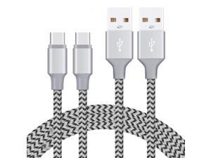 USB Type C Cable USB A to USB C 3A Fast Charging 6ft Braided Charge Cord Compatible with Samsung Galaxy S10 S9 S8 Plus Note 9 8 A11 A20 A51 LG G6 G7 V30 V35 Moto Z2 Z3 USB C Charger (Black)