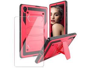for Alcatel Joy Tab 2 / TCL 8 inch Tablet Case with Tempered Screen Protector Kids Friendly Sturdy Case Built Stand for Alcatel Joy Tab 2 2020 Model 9032Z / TCL Tab Model 9048S 8 (Red+1 Pcs)