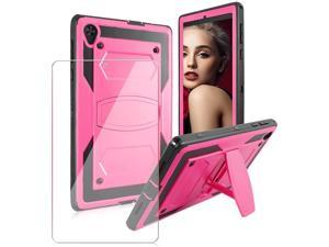 for Alcatel Joy Tab 2 / TCL 8 inch Tablet Case With Tempered Screen Protector Kids Friendly Sturdy Case Built Stand For Alcatel Joy Tab 2 2020 Model 9032Z / TCL Tab Model 9048S 8 (Pink+1 Pcs)