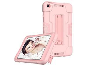 FIEWESEY for Moxee 8 inch Tablet Case  Heavy-Duty Drop-Proof and Shock-Resistant Rugged Hybrid Full-Body Protective case(with Built-in Stand) Model MT-T800 (Rose Gold)