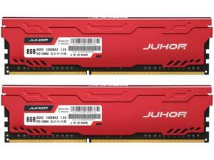 JUHOR DDR3 Ram 16GB (8GBx2) 1600MHz PC3-12800 240-pin SDRAM CL11 1.5V UDIMM Desktop Dual Channel PC Computer Memory Module with Heatsink