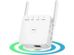 2.4G & 5G Dual Bands WiFi Booster WPS Plug & Play WiFi Repeater 360° Full Coverage Wireless WiFi Extender Booster Ethernet 1200Mbps WiFi Extenders Signal Booster for Home WiFi Extender 