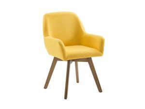 Volans Mid Century Modern Swivel Accent Chair Armchair with Solid Wood Legs Set Of 2, Yellow