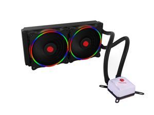 Gamekm240 liquid CPU cooler, 240mm radiator, dual RGB 120mm PWM fans, dual cavity RGB lighting pump, suitable for All intel Socket LGA 775/1155/1156/1151/1366/2011(Core i3/is/i7 CPU) AIL AMD FM2/FM1