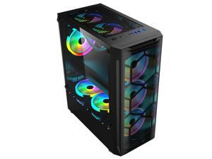 Great Gold ATX Mid-Tower Chassis Gaming PC Case, USB 3.0 E-sports Game Office Desktop Console Cabinet Ice Drill Computer Case ,Digital-RGB Lighting, Tempered Glass ATX / M-ATX / MINI ITX Black Great Gold ATX Mid-Tower Chassis Gaming PC Case, USB 3.0 E-sports Game Office Desktop Console Cabinet Ice Drill Computer Case ,Digital-RGB Lighting, Tempered Glass ATX / M-ATX / MINI ITX Black