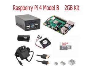 Raspberry Pi 4 Model B 2GB, Case, Fan, Power Supply, 32GB microSG card, HDMI cable, USB card reader, Heatsink