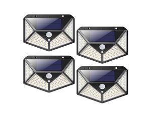 Outdoor 100 LED Waterproof Garden Solar, Security Lights with Motion Sensor, 3 Mode Solar Powered Wall Lights(4 Pcs) Outdoor 100 LED Waterproof Garden Solar, Security Lights with Motion Sensor, 3 Mode Solar Powered Wall Lights(4 Pcs)
