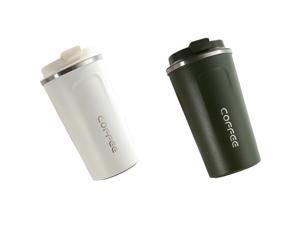 2 Pcs 510ML Heat Preservation Coffee Mug Stainless Steel Travel Coffee Milk Cup Vaccum Flasks Thermo Cup Green & White 2 Pcs 510ML Heat Preservation Coffee Mug Stainless Steel Travel Coffee Milk Cup Vaccum Flasks Thermo Cup Green & White